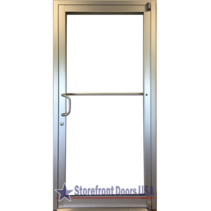 Commercial LH Door - Clear Finish - Offset Pivot Hinge - with Clear Glass
